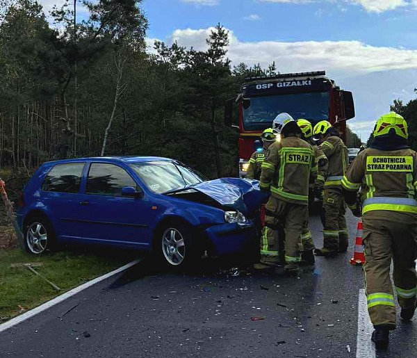 [Zdjęcia] Karambol na granicy powiatów. W akcji PSP Pleszew i OSP Gizałki-13887