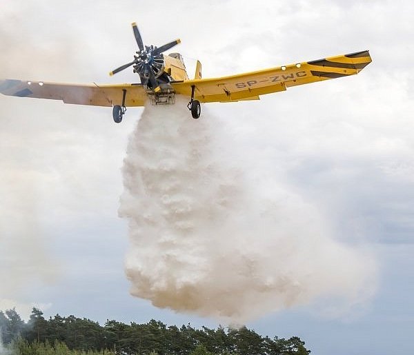 Płonące lasy  pod Gizałkami i w gminie Pleszew. Skierowano samolot gaśniczy