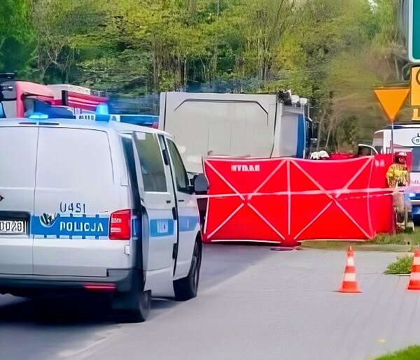Śmierć rowerzystki na trasie Pleszew - Jarocin. Dramat