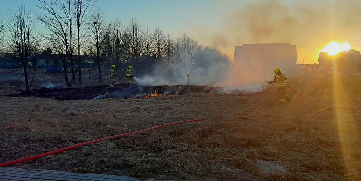 [Zdjęcia] Płonęło kilkadziesiąt metrów trawy, jedna osoba poparzona