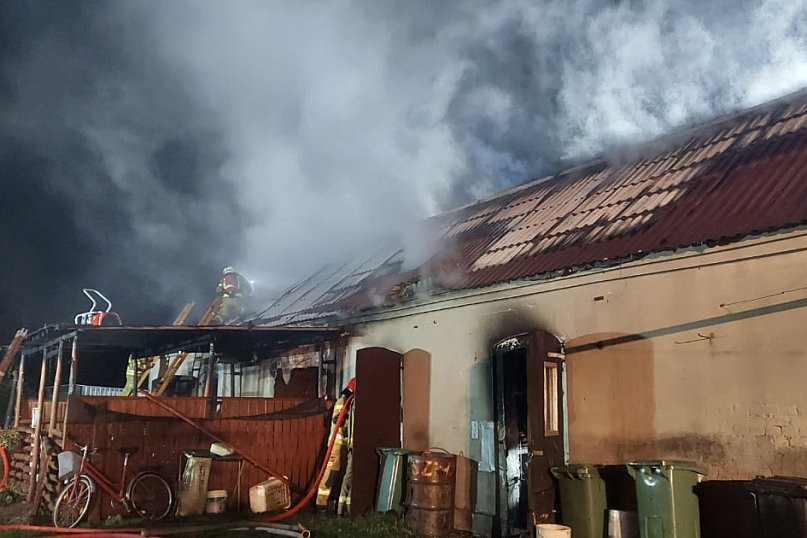 Nocny pożar w Czechlu