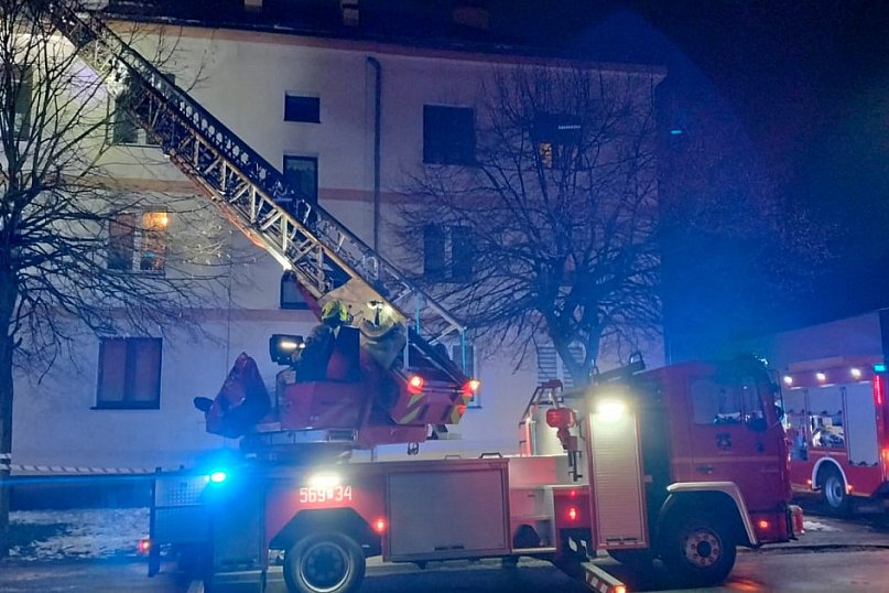 Wieczorna akcja strażaków w Pleszewie