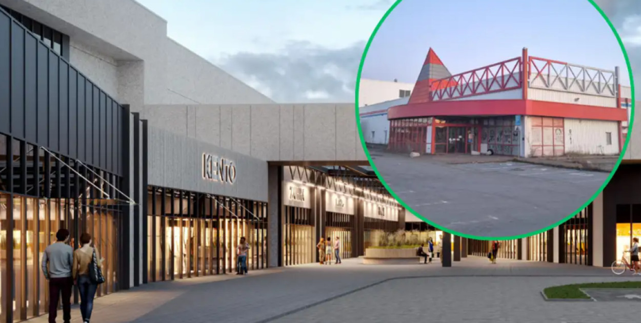 Zdegradowany były hipermarket przy Wojska Polskiego w Kaliszu przemieni się w nowoczesną galerię. Fot. inwestor / FaktyKaliskie.info