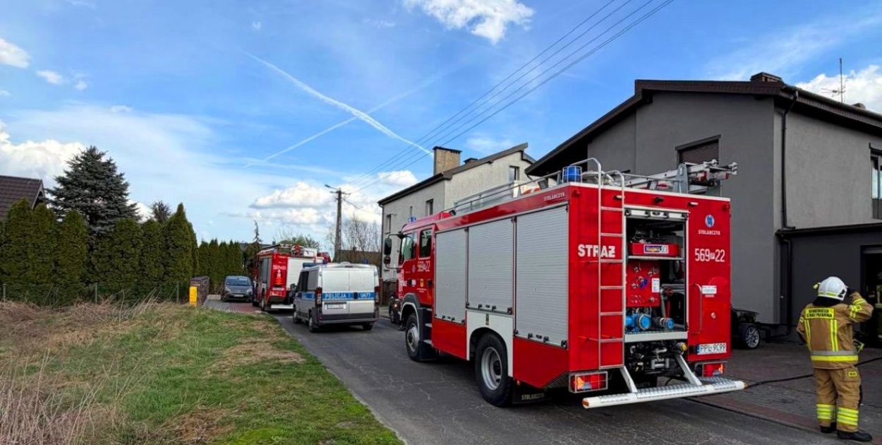 Pożar na osiedlu domów jednorodzinnych w Pleszewie