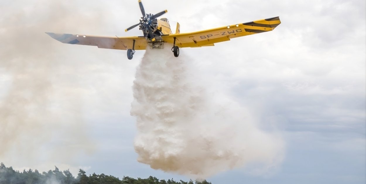 Płonące lasy  pod Gizałkami i w gminie Pleszew. Skierowano samolot gaśniczy